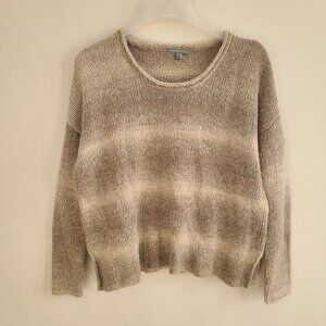 James Perse Alpaca Sweater Ombré Beige Stripe Size 1